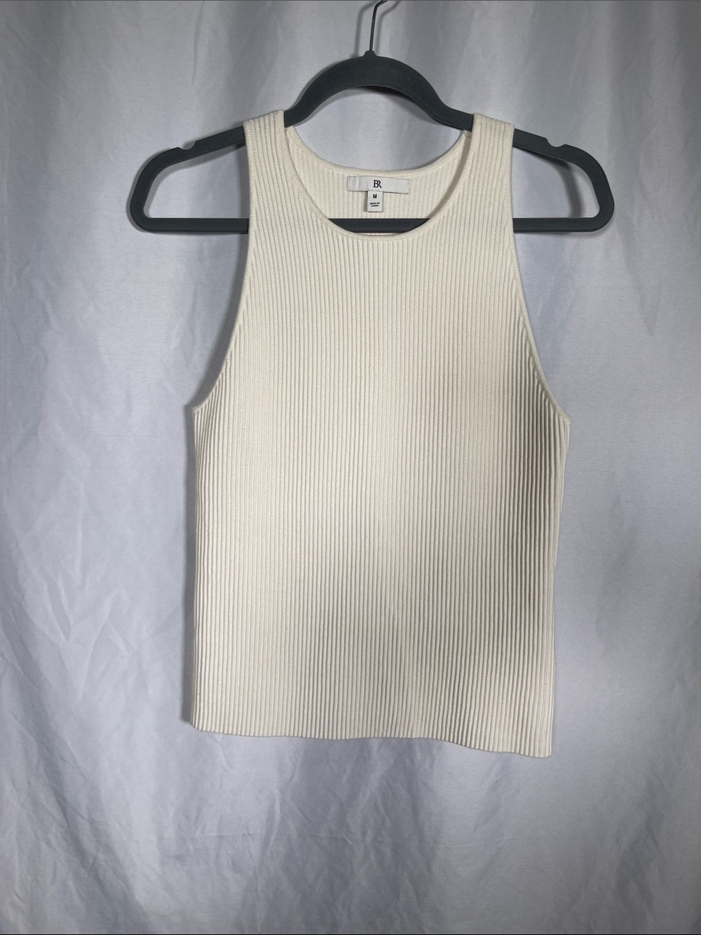 BANANA REPUBLIC WOMENS RIBBED IVORY WHITE TANK BLOUSE MEDIUM
